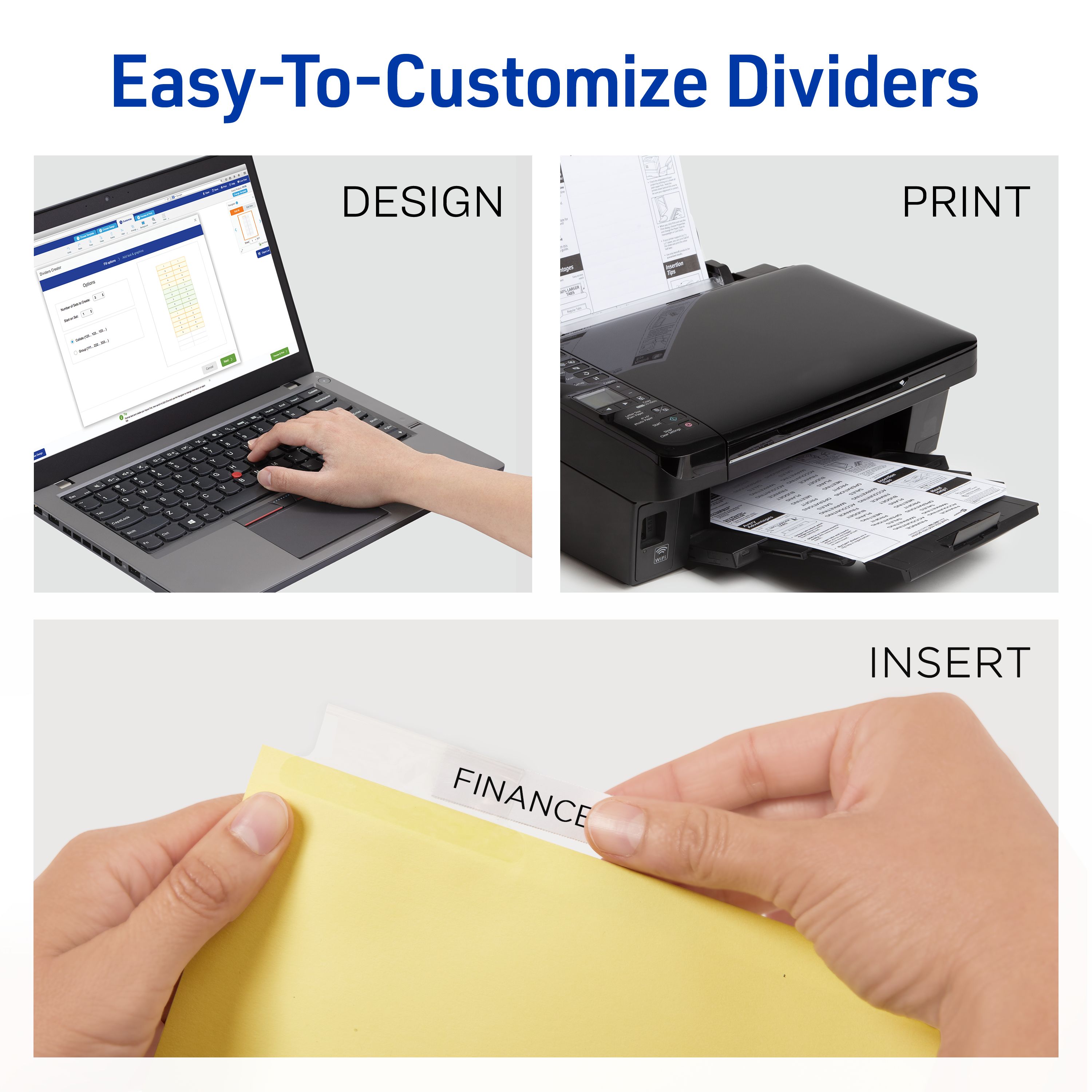 Big Tab™ Insertable 5-Tab Dividers, Clear Tabs 11110 | Avery